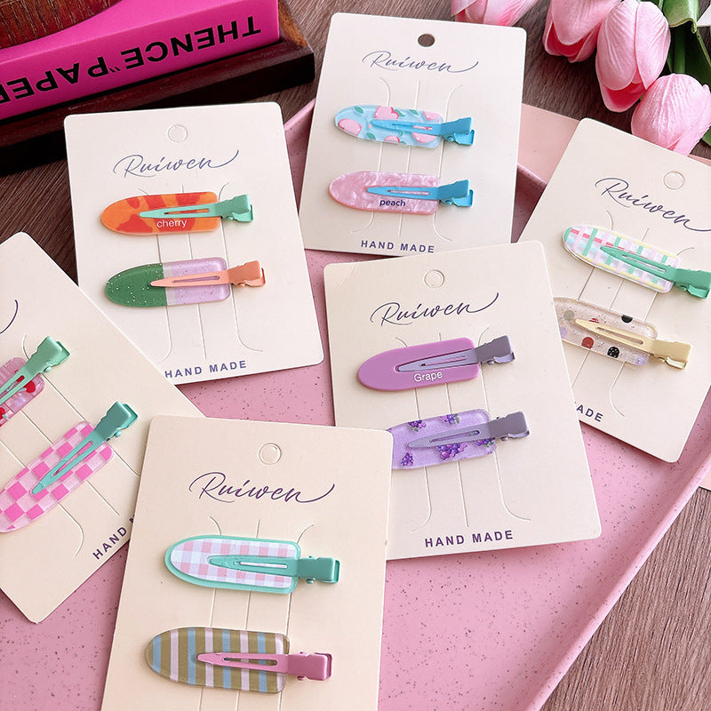 Sweet Acrylic Girl Seamless Barrettes Cartoon