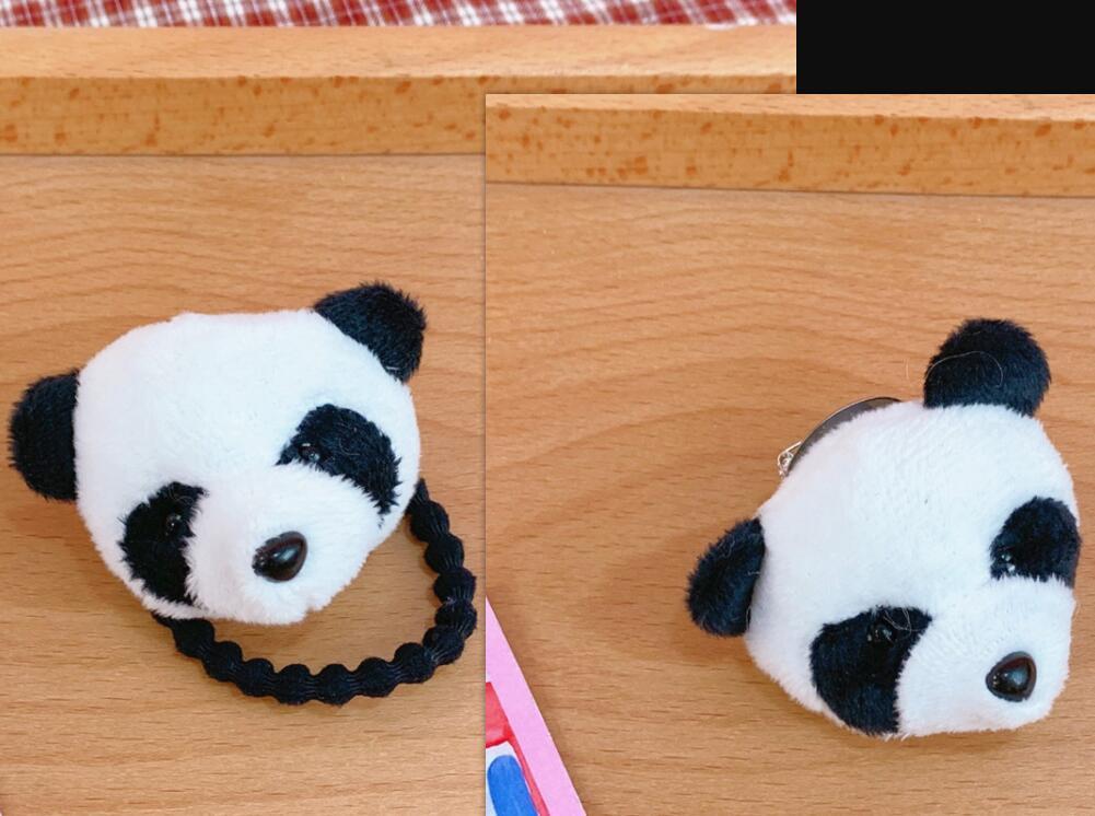 Ins Panda Brooch Lying Down Doll Bag Accessories Female Hair Ring