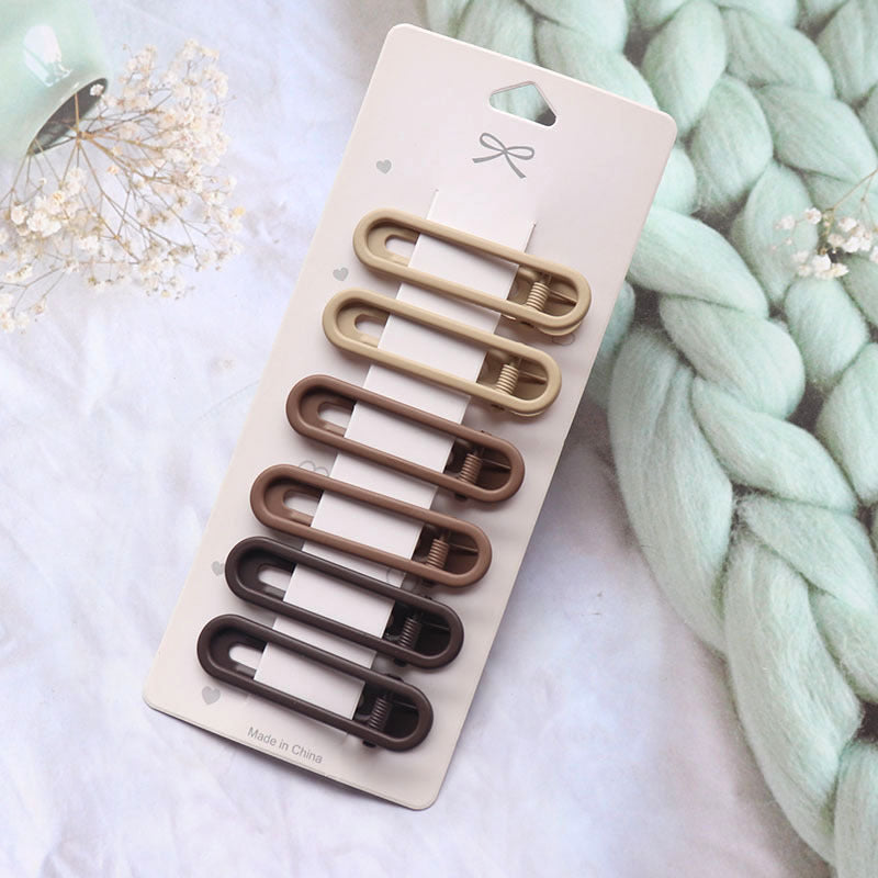 Coffee Color Series Barrettes Girl Side Clip Duckbill Clip Internet Celebrity