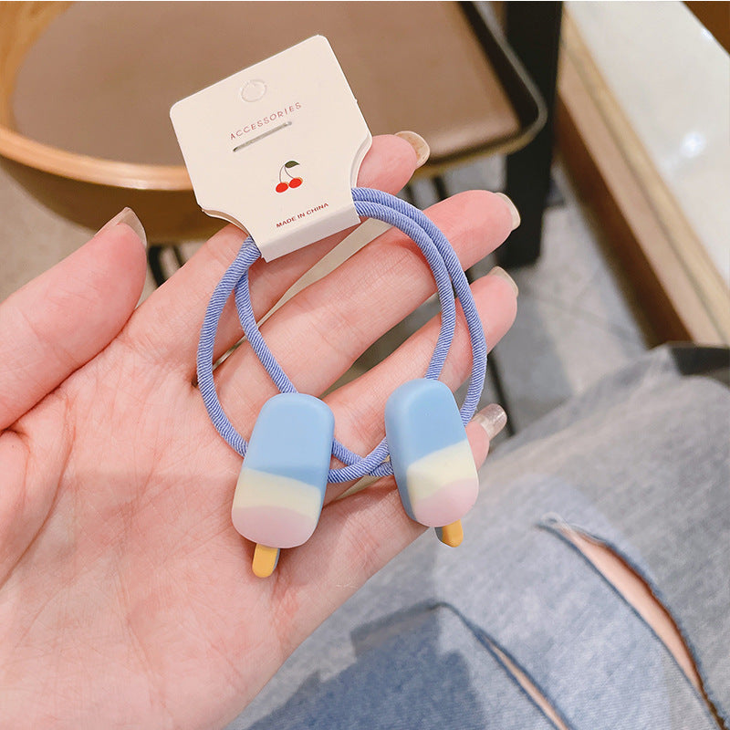 Cute Ice Cream Hair Ring Children Love Ice Cream Simulation Food