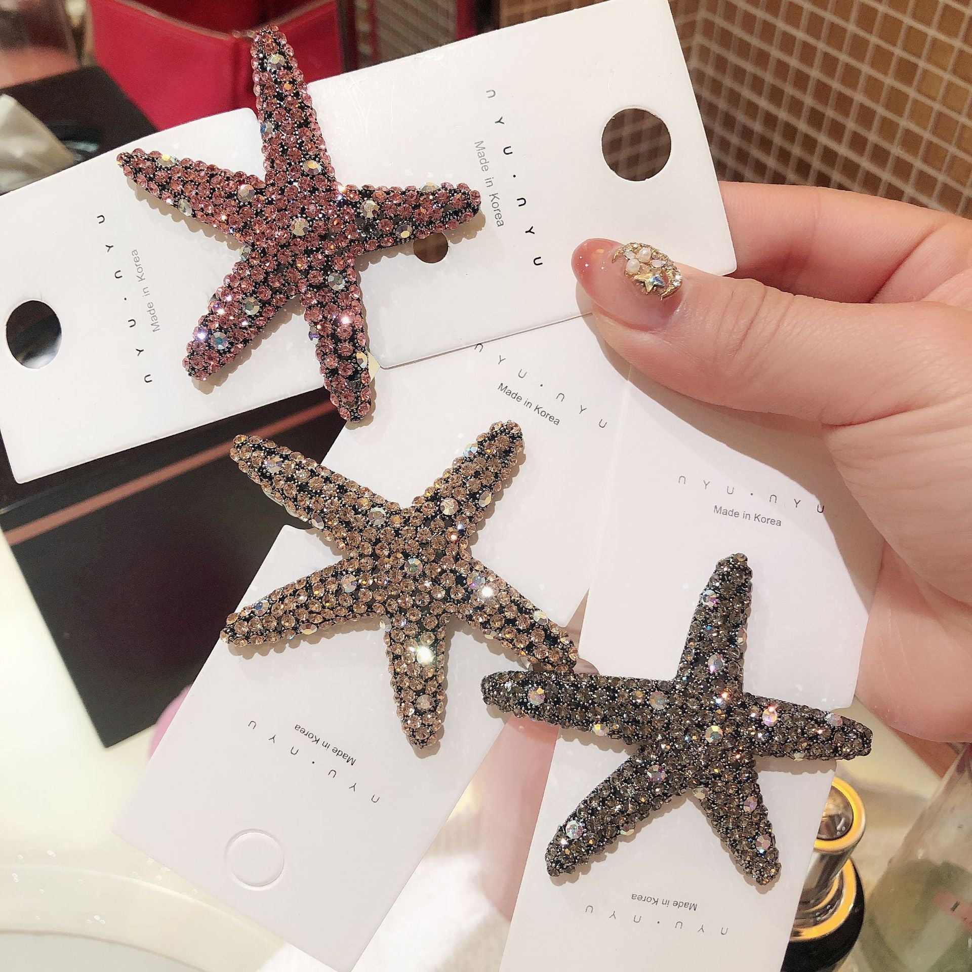 Starfish Hair Clip with Diamonds