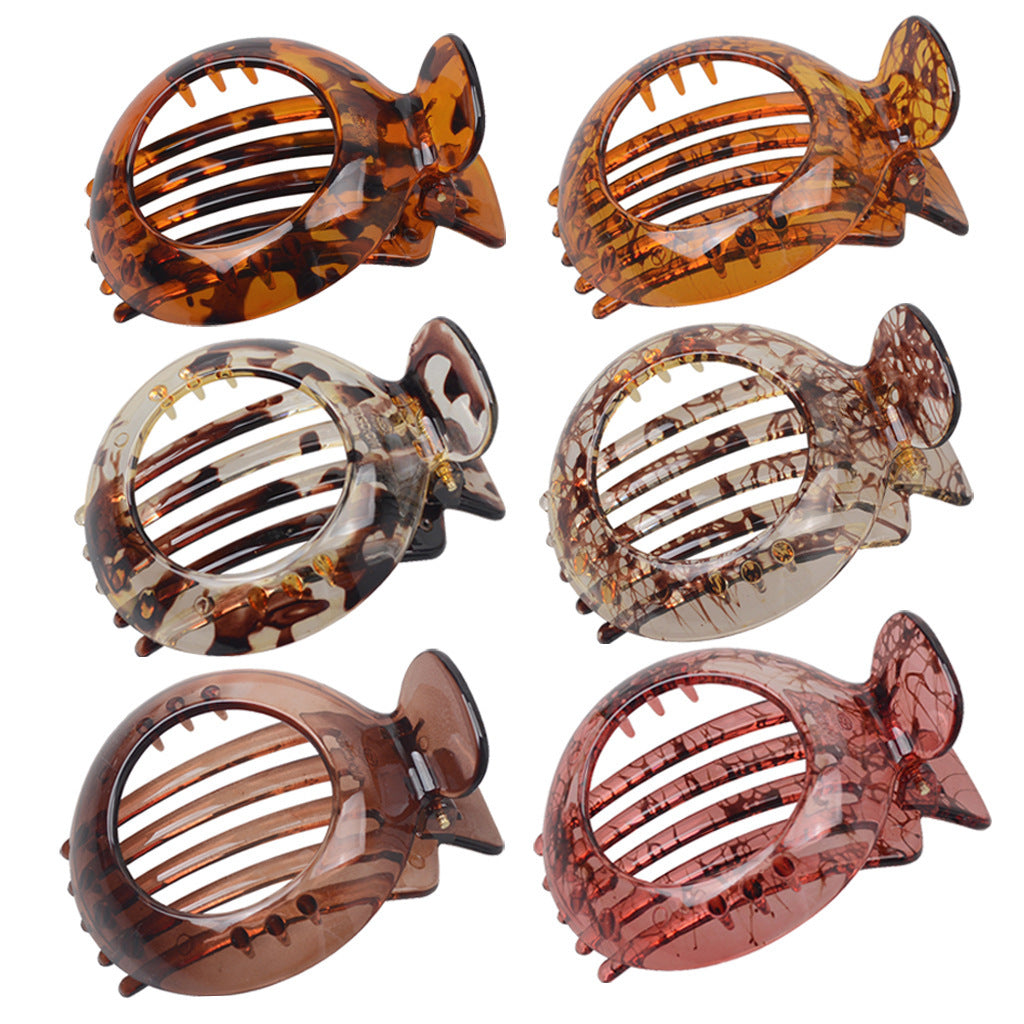 European And American Stylish Round Hollow Hair Plug Barrettes