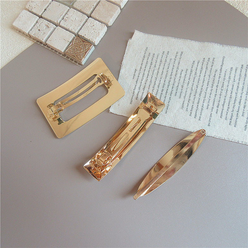 Korea Chic Cold Wind Graceful Geometric Square Metal Barrettes