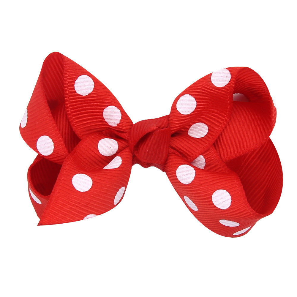 Girls' Polka Dot Print Bow Hair Clip