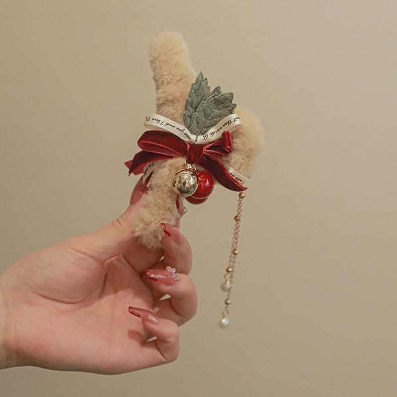 Best Plush Girl Bell Clip Christmas Hair Ornament