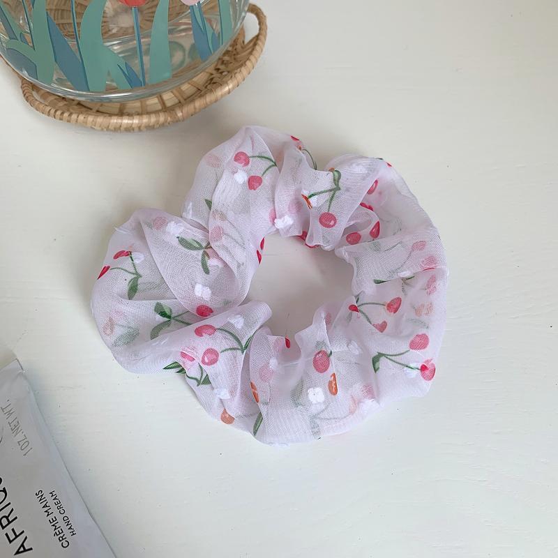 Korean Fruit Pig Large Intestine Hair Ring Organza Cute Japanese Rubber Band Female Tie