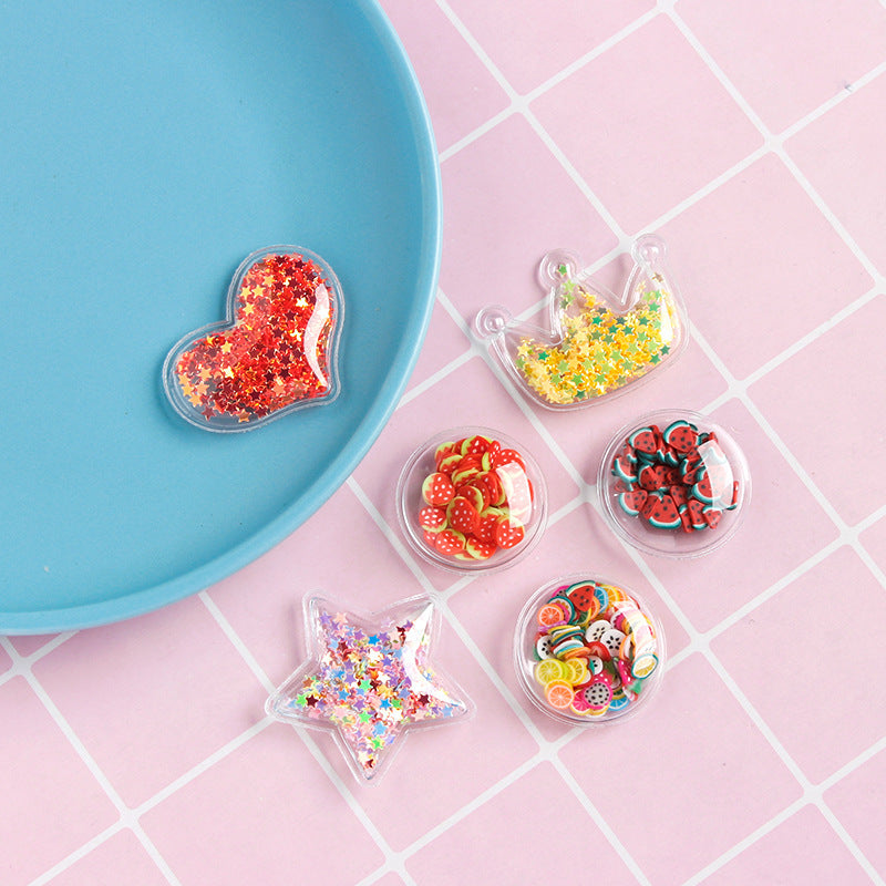 Transparent PVC Paillette Quicksand Small Fruit Diy Handmade Hair Ring Hair Rope Barrettes Hair Accessories
