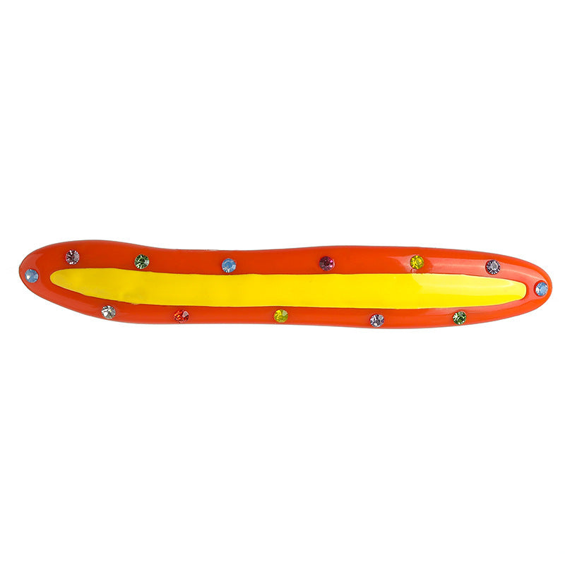 Women's Candy Color Resin Diamond Drop Oil Barrettes
