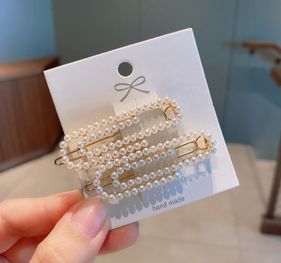 Pearl Hair Clip Set side barrette