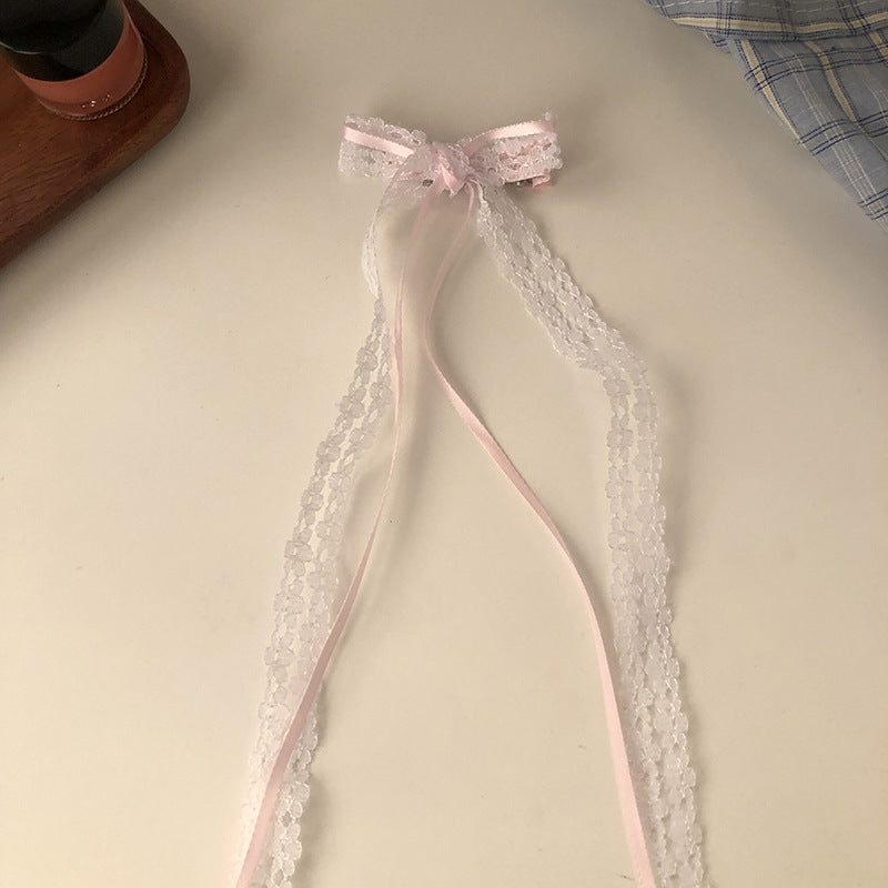 Sweetheart Pure Desire Lace Bow Barrettes Pairs Ponytail