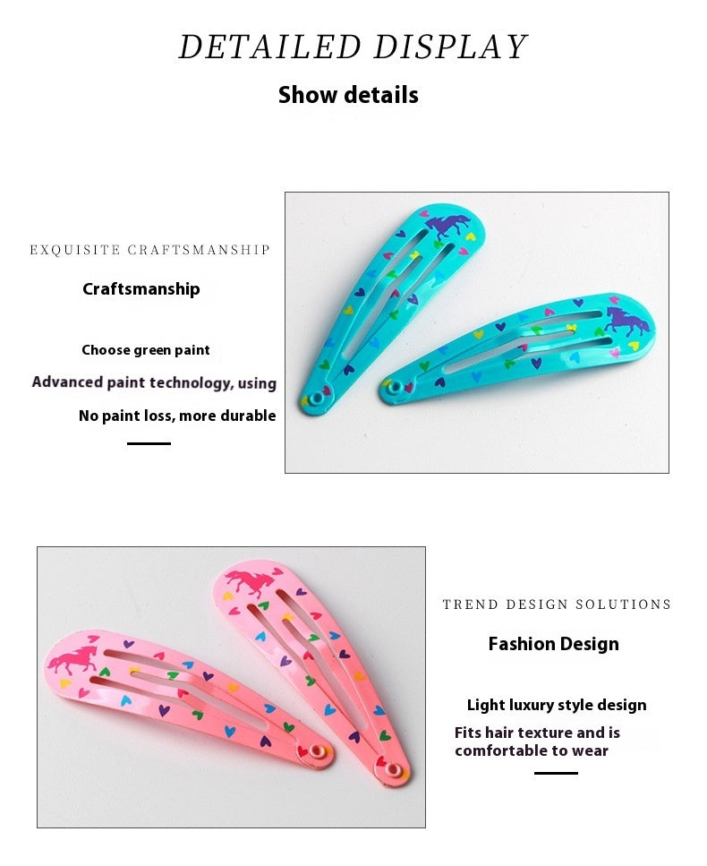 Printing Hairpin Headdress Hair Hairwear Side Clip