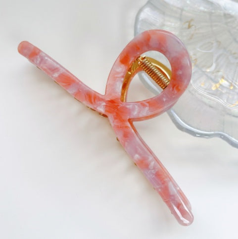 Large Acetate Grab Back Of Head Metal Hair Clip