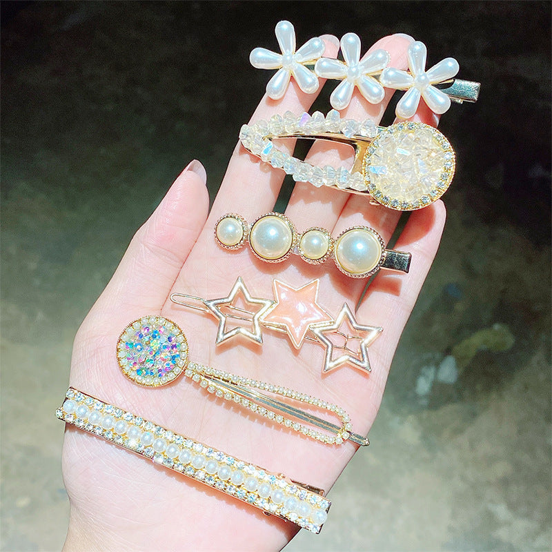 Pearl Hairpin Hair Accessories Mermaid Princess Hairpin Bangs Clip Side Clip Heavy Industry