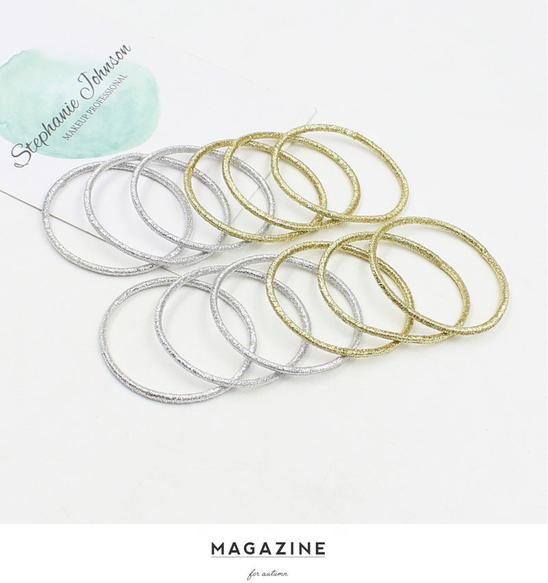 Fine Gold Silver Shiny Hair Ring Product Hang Rope Accessories Headdress