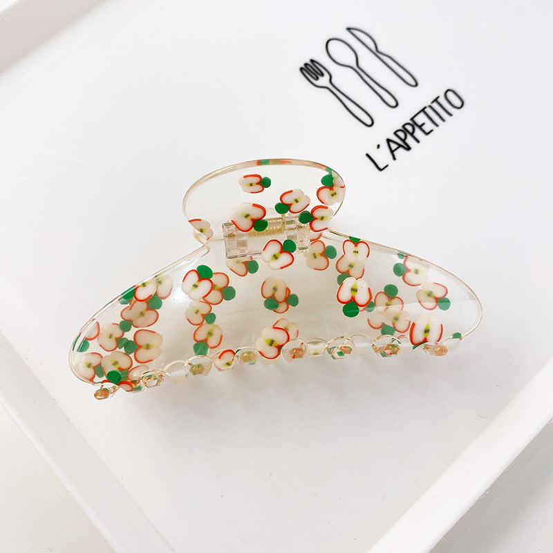 Women's Acrylic Fruit Pattern Geometric Shape Hair Clip