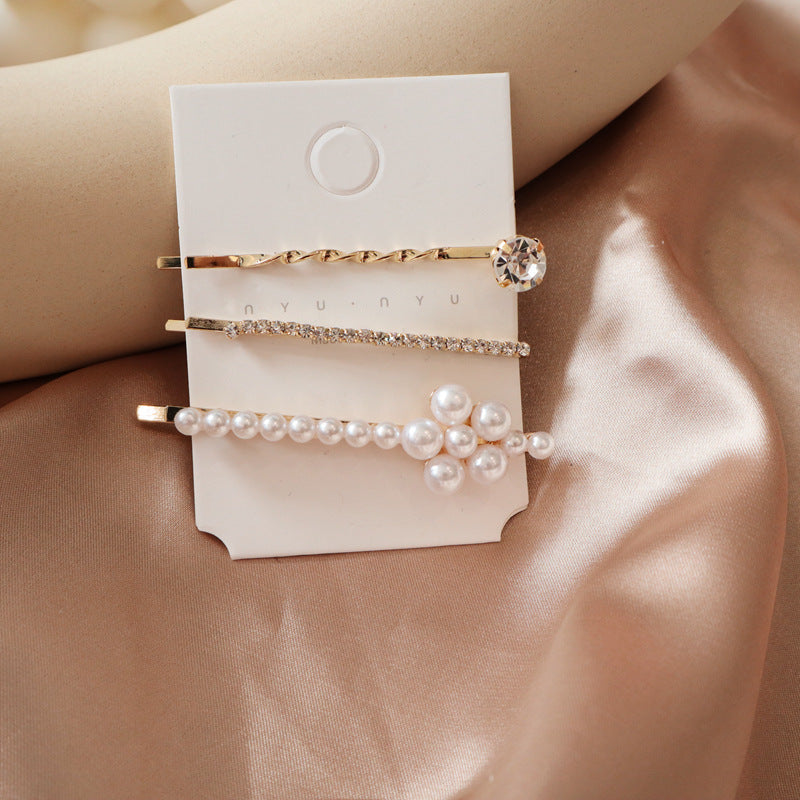 Pearl flower hair clip rhinestone hair clip