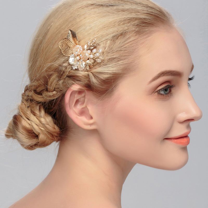 The new American bride comb comb wedding headdress jewelry pearl accessories manufacturers selling a package mail