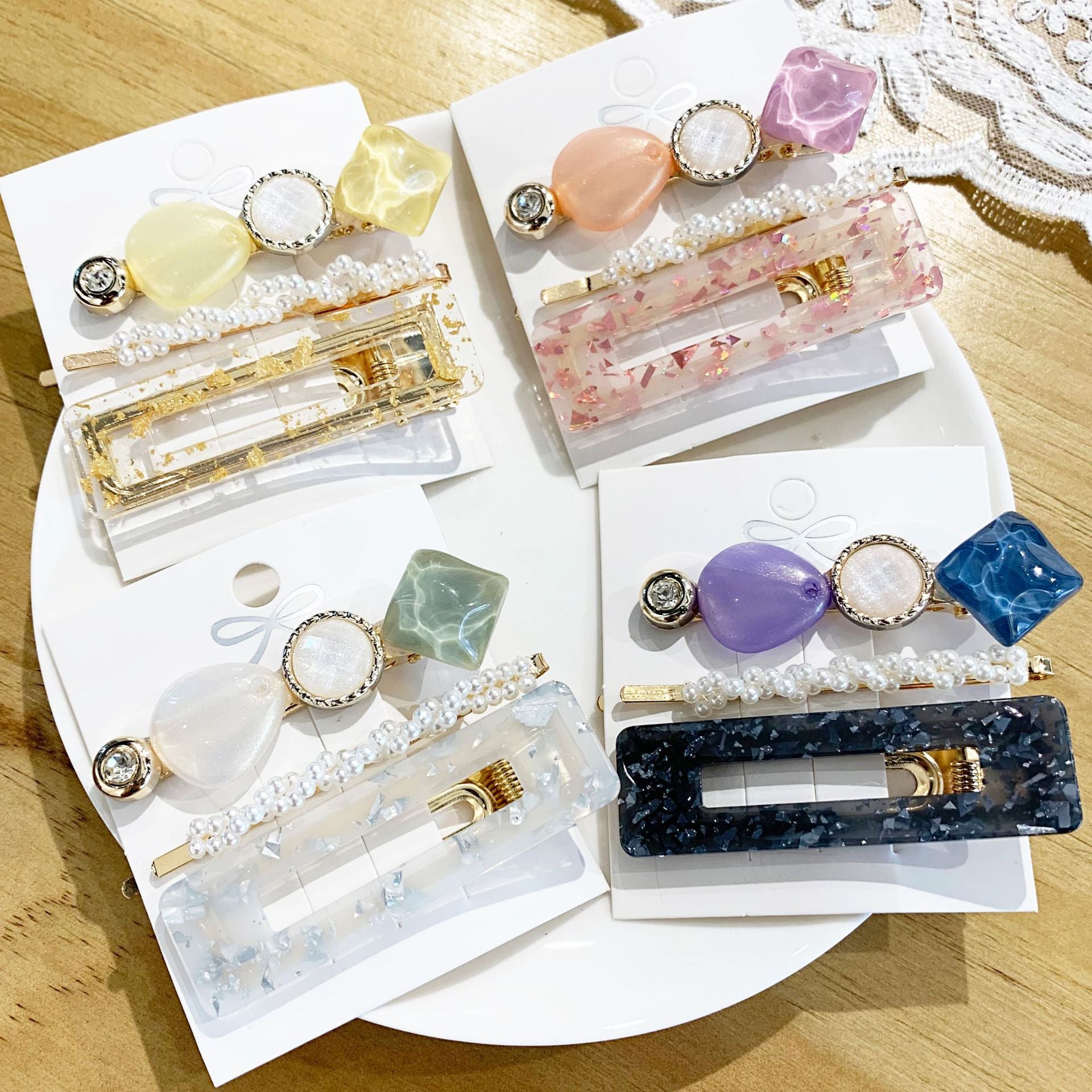 Pearl set hair clip bobby pins hair pins