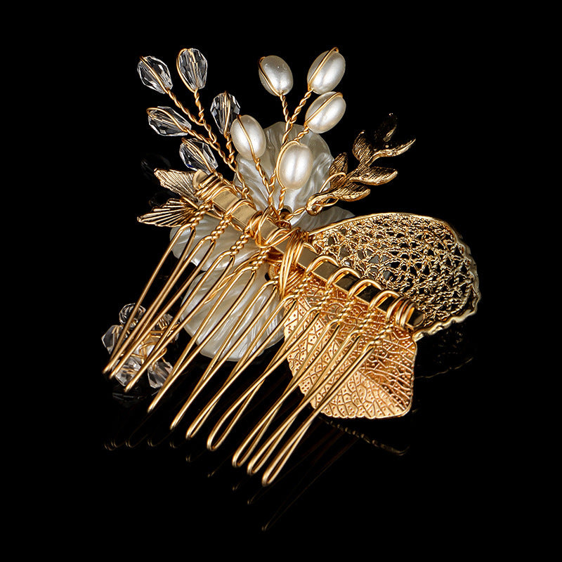 The new American bride comb comb wedding headdress jewelry pearl accessories manufacturers selling a package mail