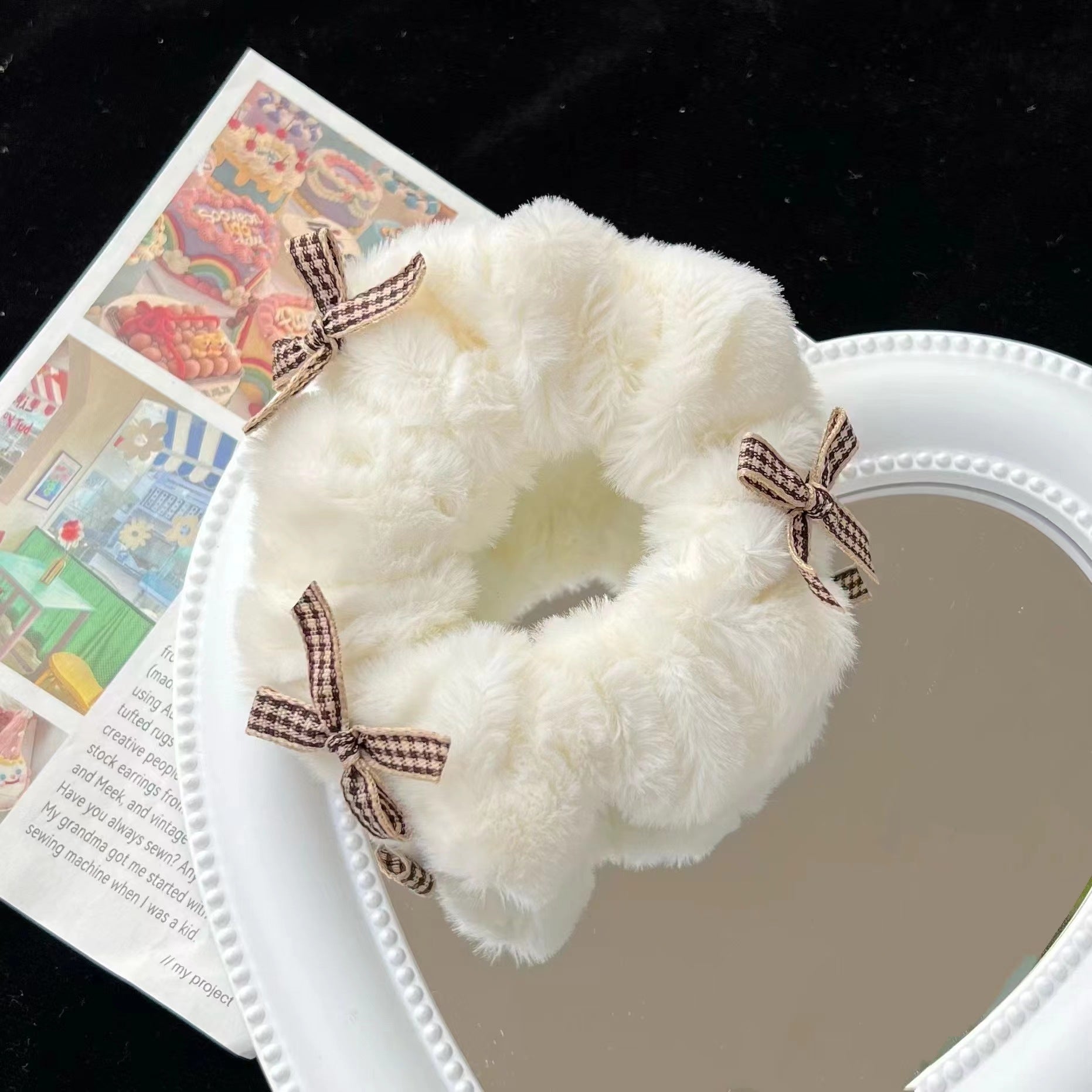 Plush Hair Ring Large Intestine Ring Candy Color Hair Rope