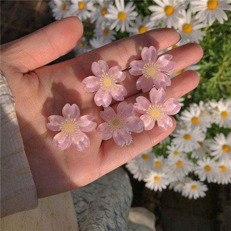 Flower Edge Clip Cute Sweet Cherry Blossom Side Hair Accessories