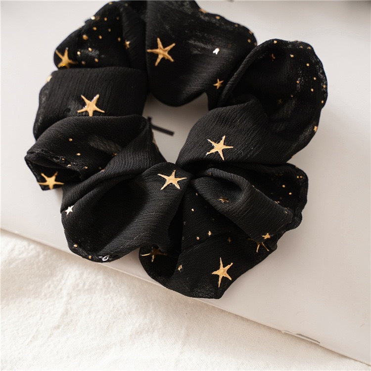 Large Intestine Mesh Five-pointed Star Embellished Hair Ring