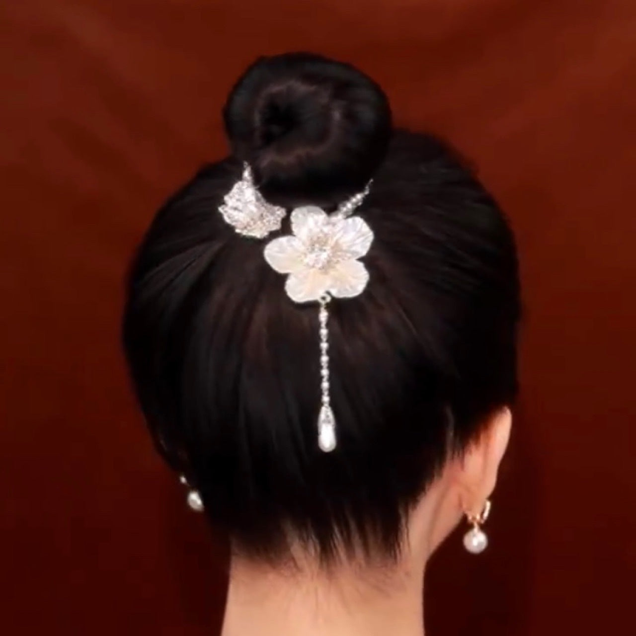 Tie Camellia Tassel Ponytail Clip Hair Accessories