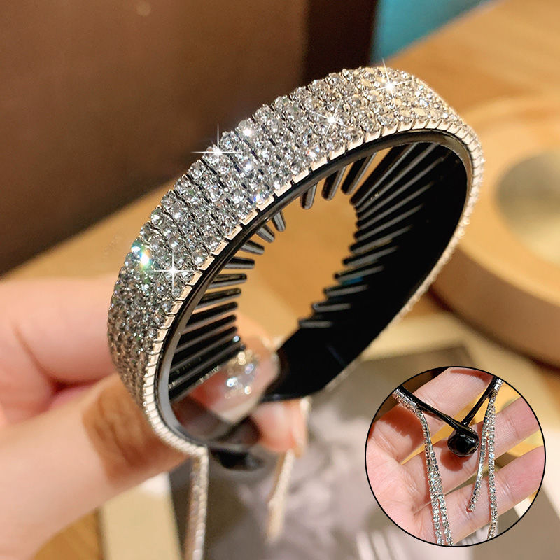 Ball Head Set Hair Device Headdress Flashing Diamond Tassel Bud Clip