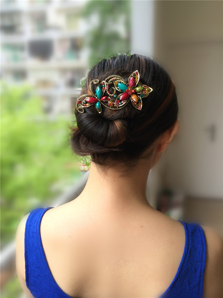 Best style retro resin butterfly dish hair clip