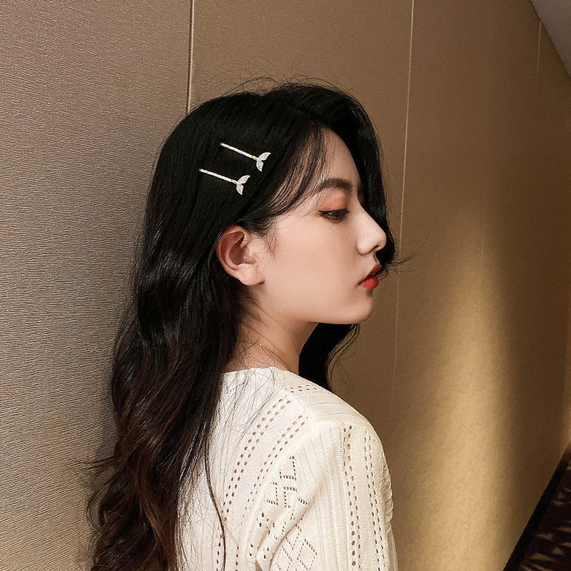 Best Nice Ladies hairpin mermaid diamond hair clip word clip
