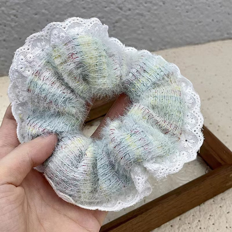 Plush Hair Ring Large Intestine Ring Candy Color Hair Rope