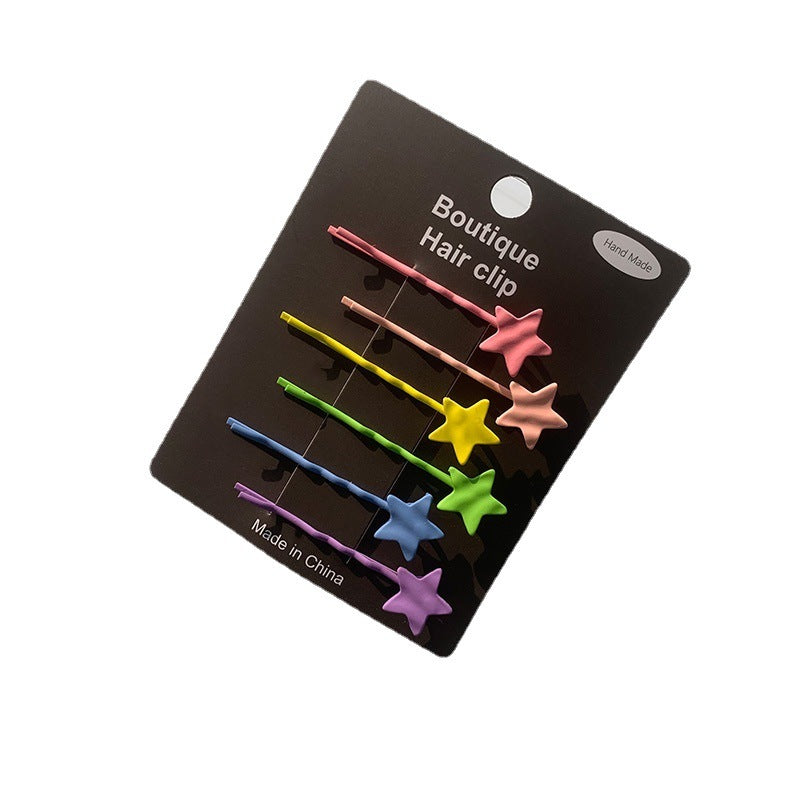 DIY Candy Color Hair Clip Cute Girl Butterfly Five-pointed Star