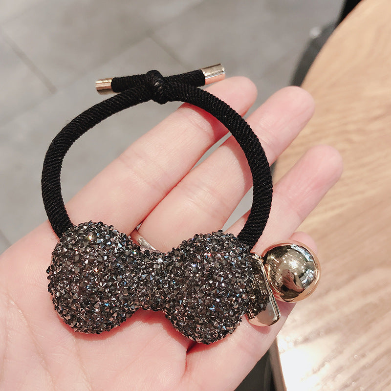 The Same  Bow Hair RopeNet Red Girl Hair Ring, All-match Rubber Band Ball Head Rope