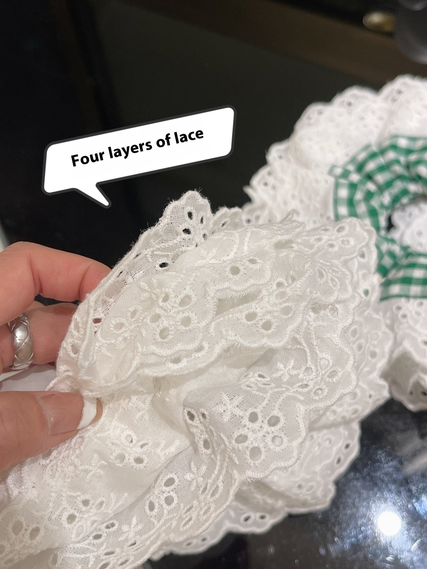 Lace Handmade French Hollow Cotton Personality Trendy Hair Ring
