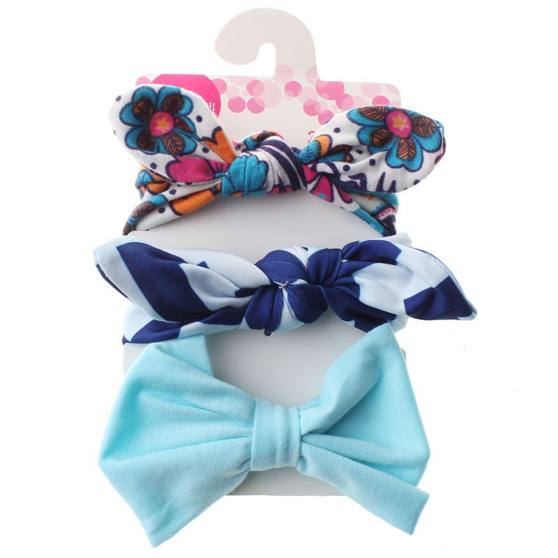 Exclusive For Cross-border Baby Rabbit Ear Hair Ring Headband Set Children Headwear