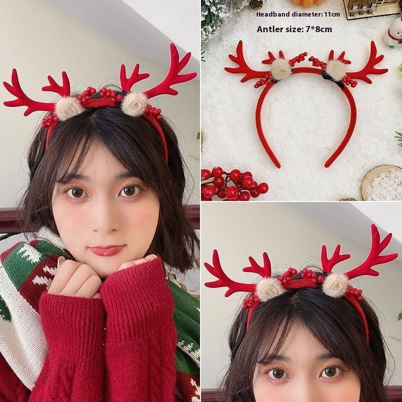 Christmas Mori Style Small Antlers Headband Hair Clip Headdress Dress Up Ornament