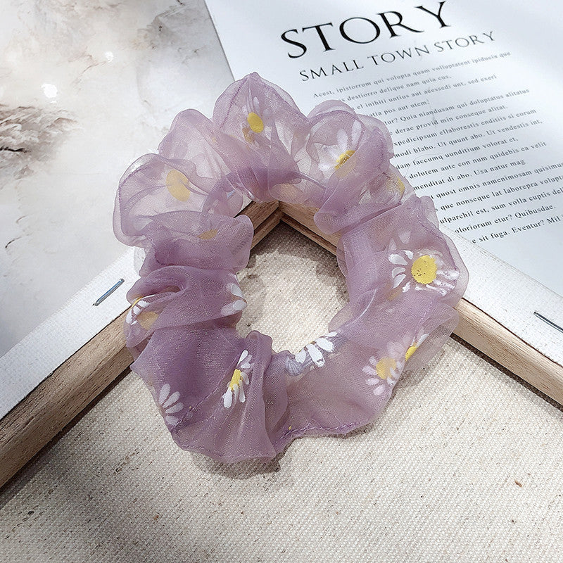 Small Daisy Flower Large Intestine Hair Ring Hair Accessories Forest Girl
