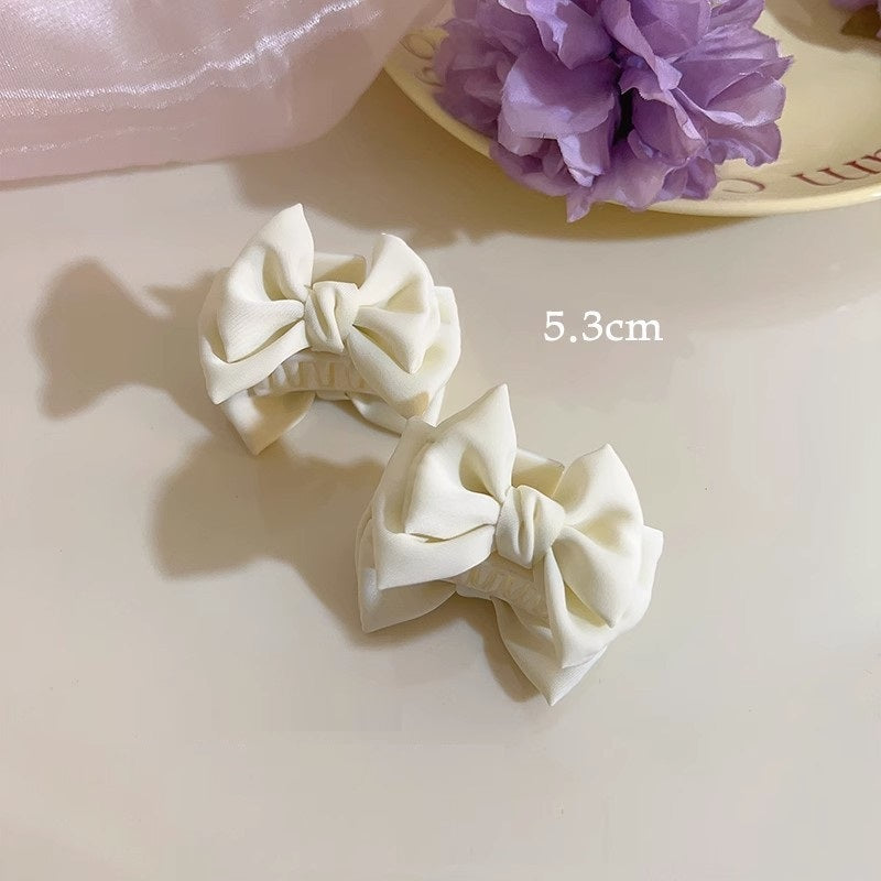 Sweet Satin Bow Hair Accessories Grip Small Size