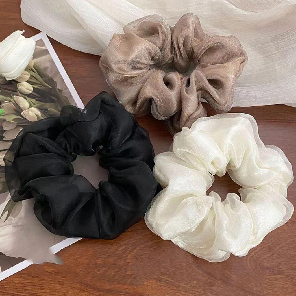 Women's Solid Color Organza Double-layer Hair Ring
