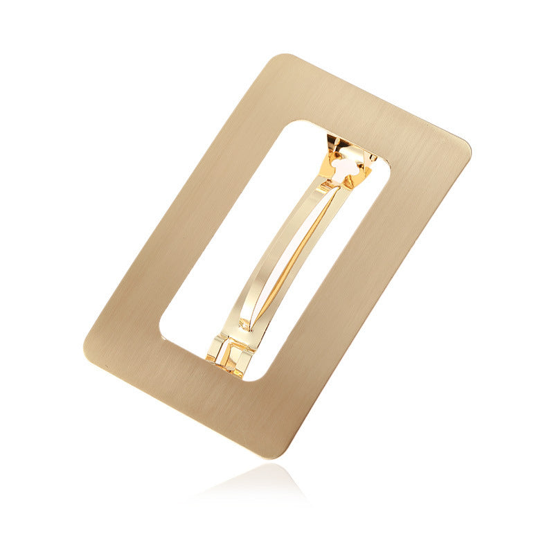 Large Rectangular Hollow Barrettes Brushed
