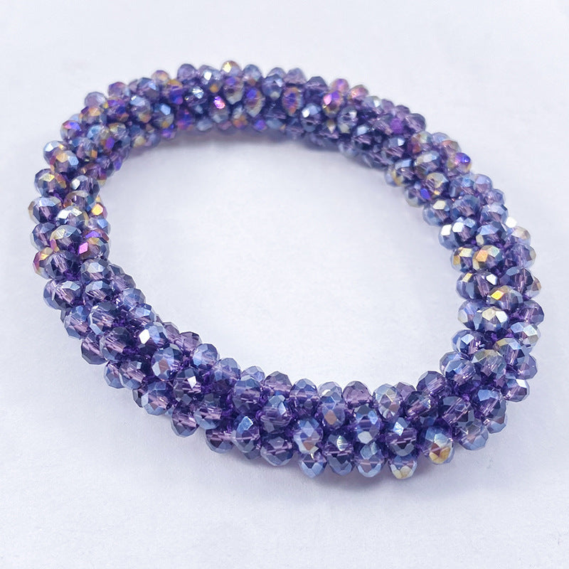 Crystal Color Elastic Rubber Band Hair Ring Ponytail Simple