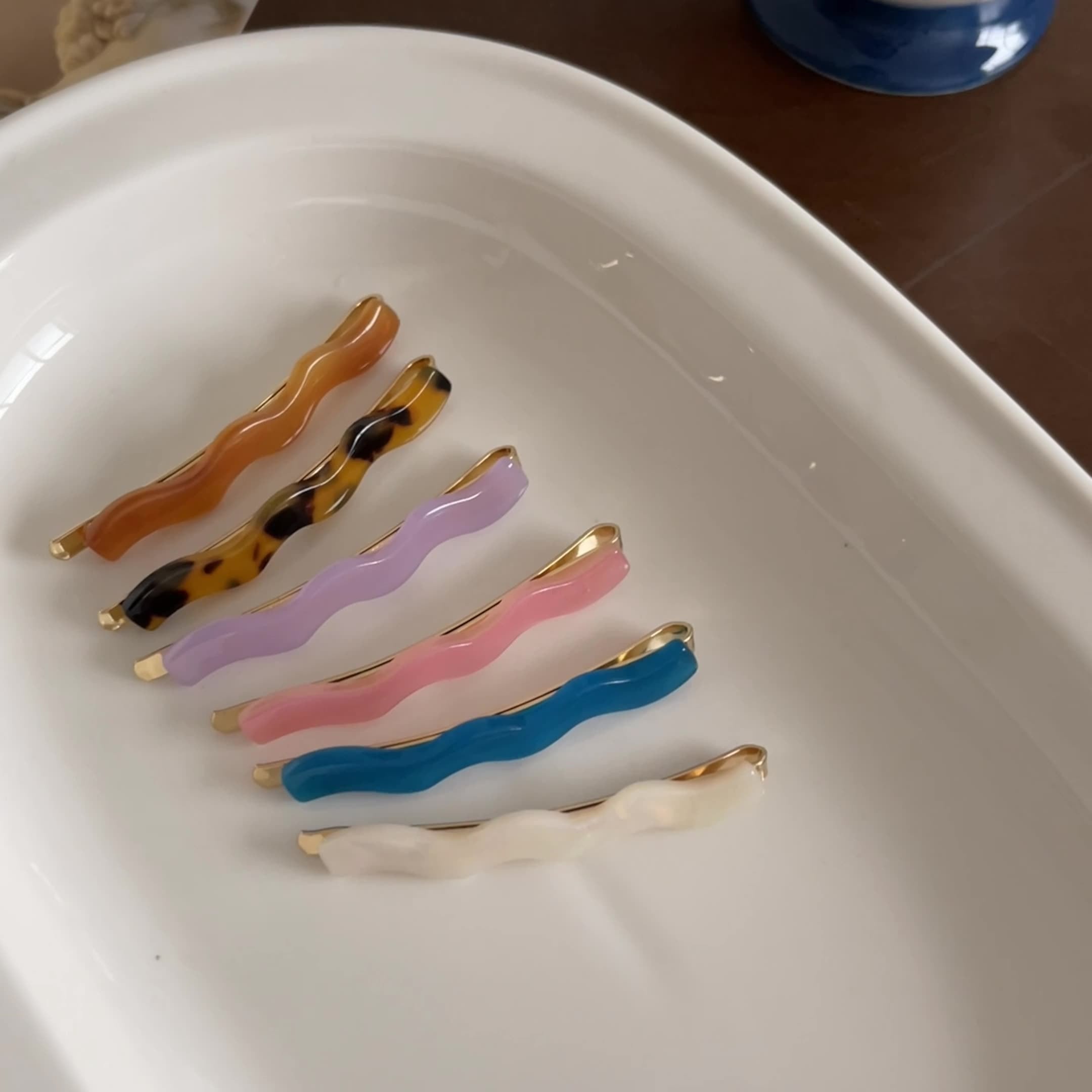 French Simple Vintage Resin Wave Hair Clip Acrylic