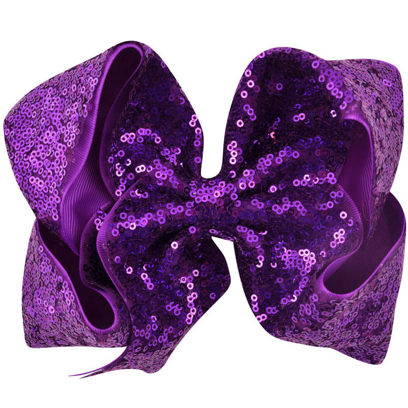 Women's Solid Color Sequin Big Bow Hair Clip