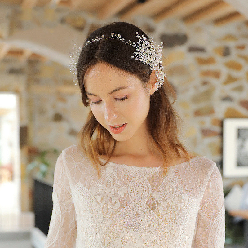 Best Hand-woven Rhinestone Headband Wedding Dress Headdress