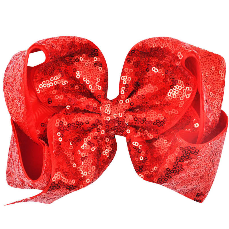 Women's Solid Color Sequin Big Bow Hair Clip
