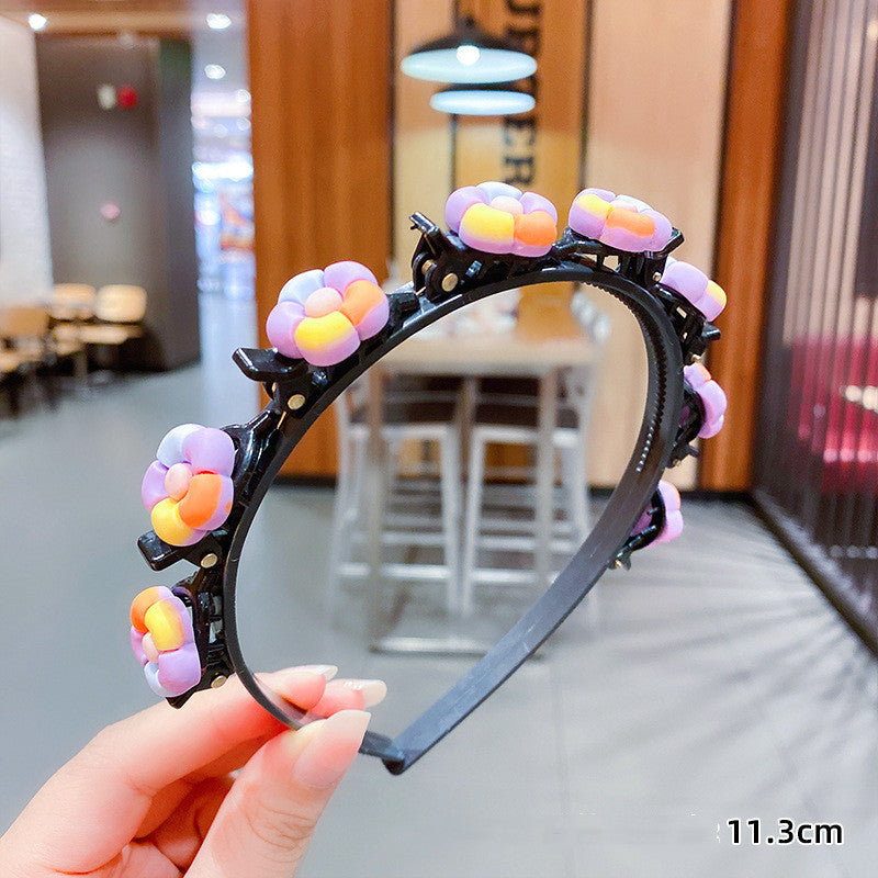 Summer Children's Hairpin Headband Girl Baby Press Hairband Braided Hair Clip