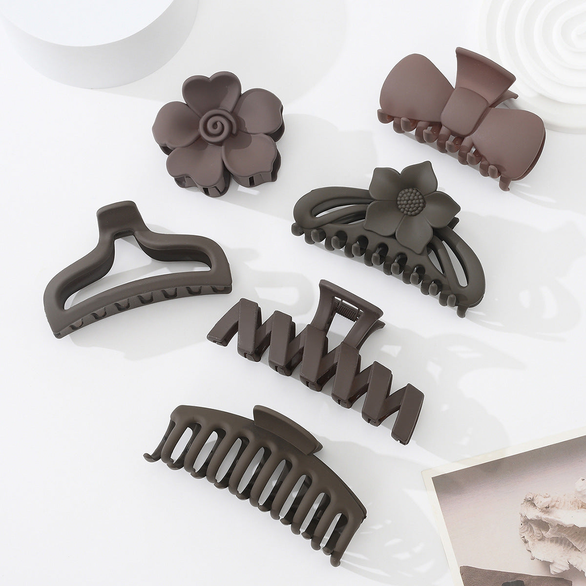 Dark Coffee Color Ladies Hairpin Temperament Pure Color Hair Jaw Clip