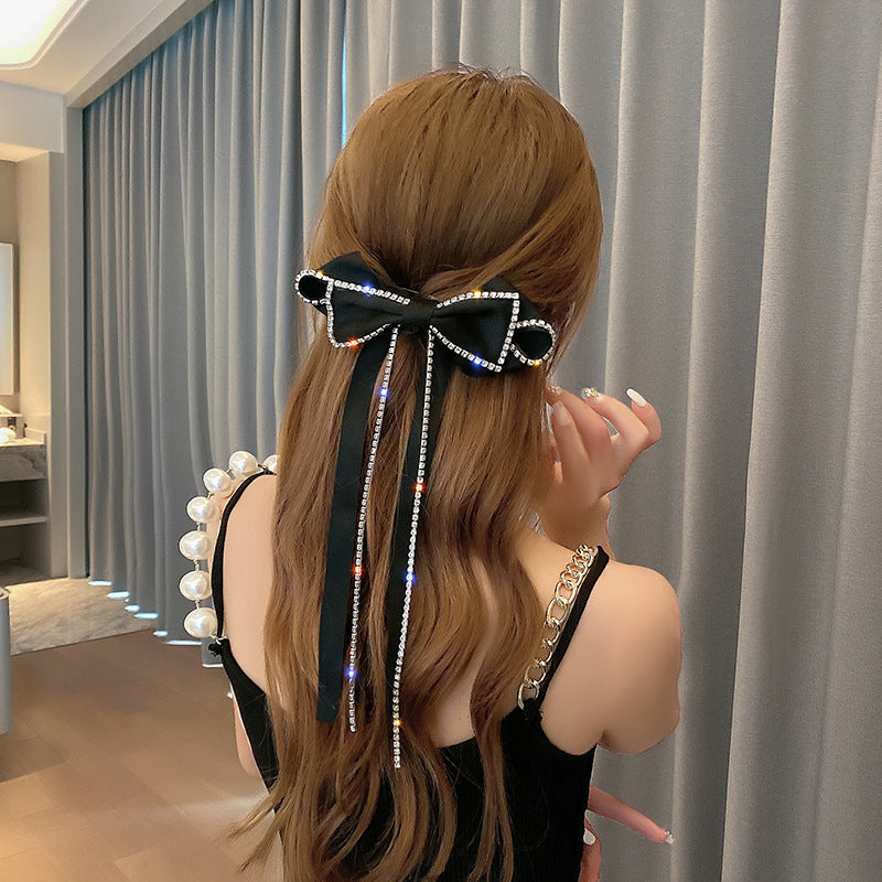 Best Bow Rhinestone Headband Tassel Hair Clip