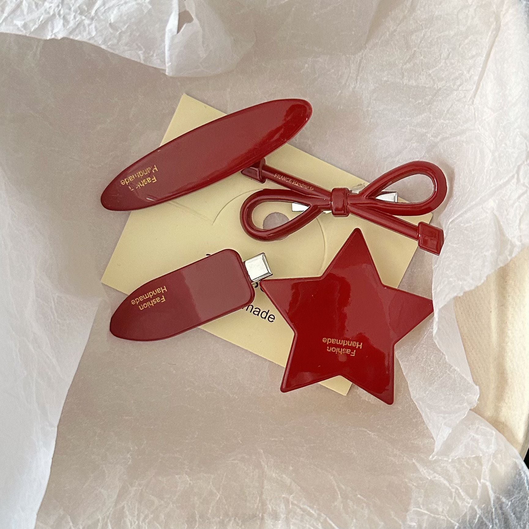 Red Letters XINGX Side Barrettes Female