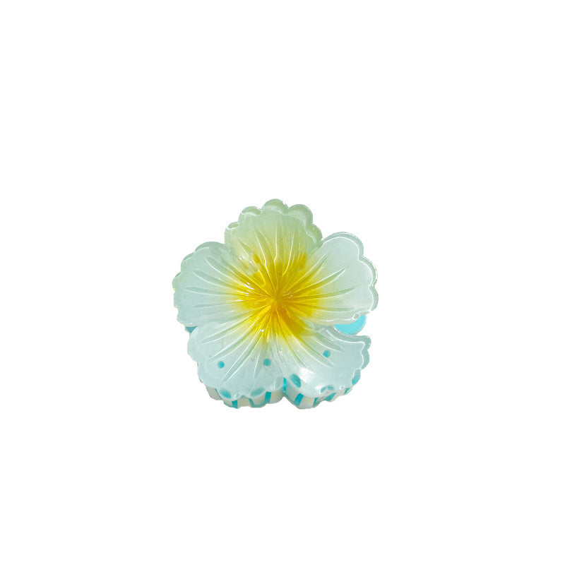 Gradient Color Curly Heart Flower Barrettes Large Headdress